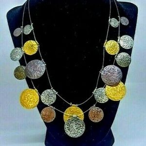 Chico's Necklace  Coin Metal  Lobster Clasp  16"